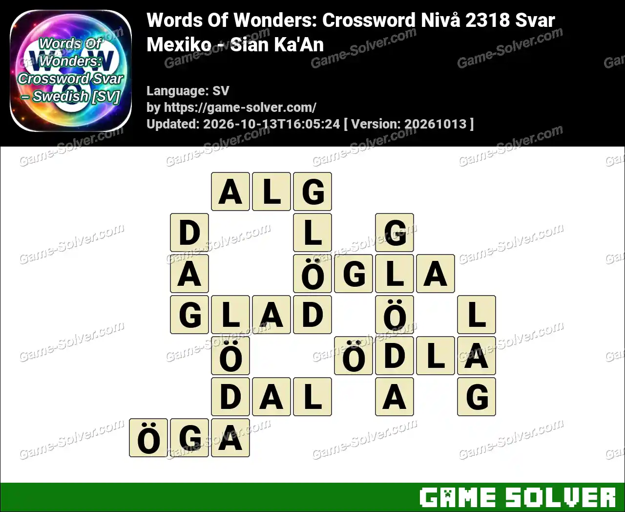 Words Of Wonders: Crossword Nivå 2318 Svar – Mexiko – Sian Ka’An